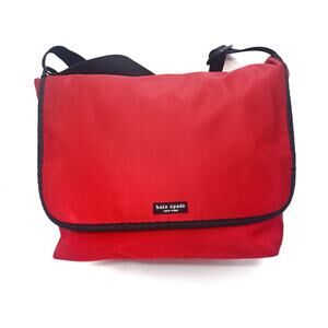 Kate Spade Y2K Nylon Messenger Bag – Red Crossbody Travel Tote Purse - Vintage